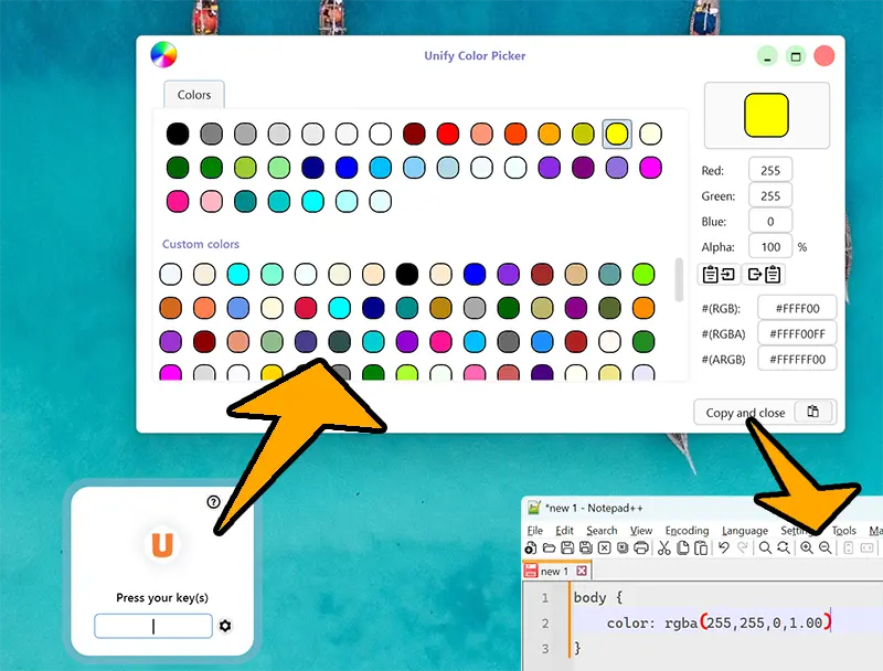Screenshot of Unify's HotKey Extender