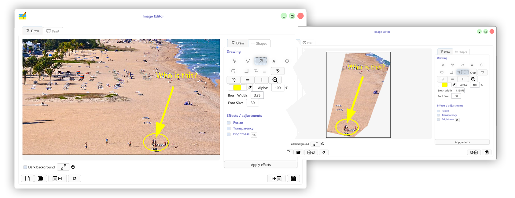 Screenshot of Unify's Image Editor