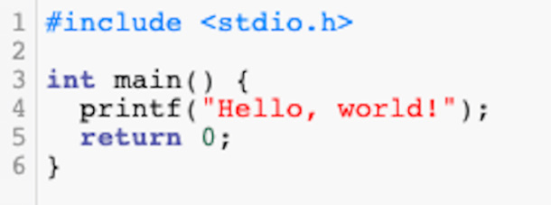Hello world code